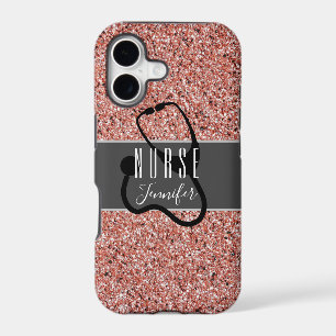 Nurse Medical Stethoscope Pink Glitter Customized