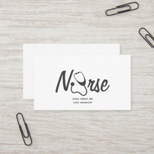 Nurse Medical Stethoscope White Grey Professional Business Card