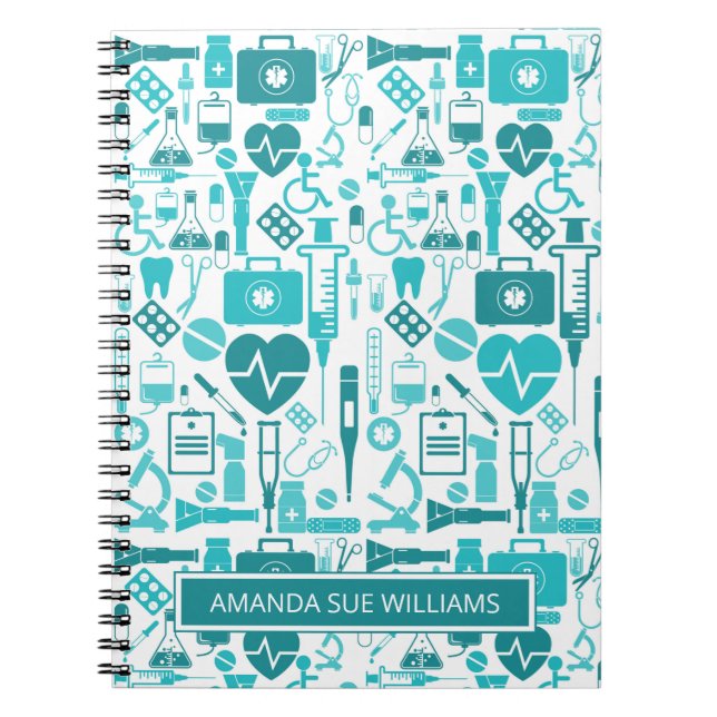 Nurse / Medical Student - Add Your Name /Monogram  Notebook (Front)