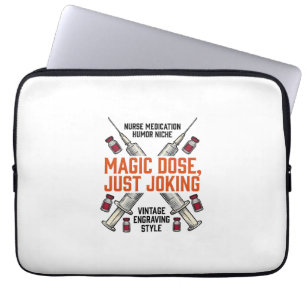 Nurse Medication Humour Witchy Dose Vintage Shirt_ Laptop Sleeve