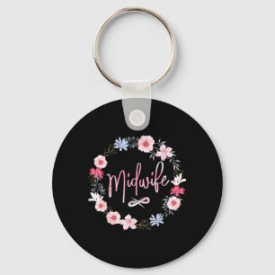 Nurse Midwife Birth Worker Flower Midwife Keychain