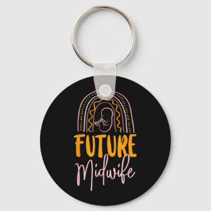 Nurse Midwife Birth Worker Rainbow Future Midwife Keychain