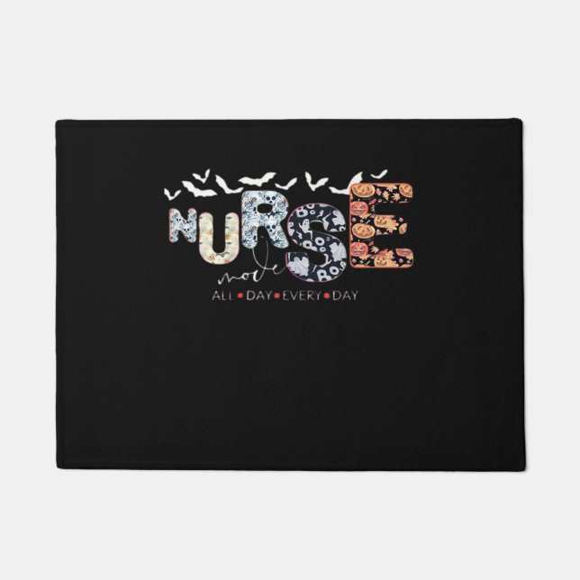 Nurse Mode All Day Every Day Halloween Design Clas Doormat (Front)