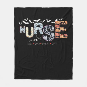 Nurse Mode All Day Every Day Halloween Design Clas Fleece Blanket