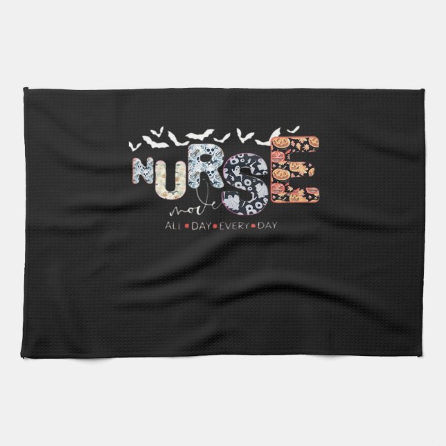 Nurse Mode All Day Every Day Halloween Design Clas Kitchen Towel (Horizontal)