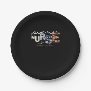 Nurse Mode All Day Every Day Halloween Design Clas Paper Plate