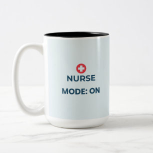 Nurse Mode On Funny Nursing Design Two-Tone Coffee Mug