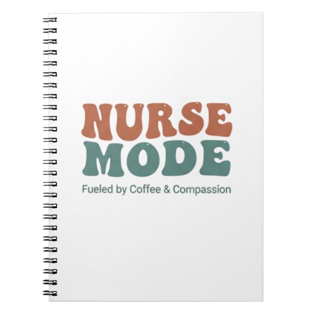 Nurse Mode Retro Wavy Typography Notebook (Front)