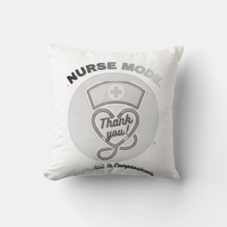 Nurse Mode Thank You Heart Stethoscope Design Throw Pillow