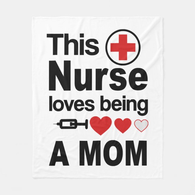 Nurse Mom Fleece Blanket (Front)