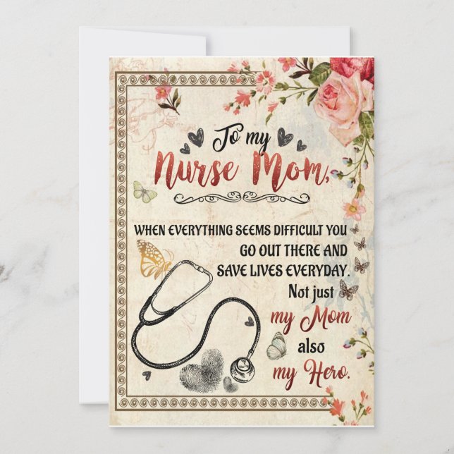 Nurse Mom Gifts | Letter To My Nurse Mom Invitation (Front)