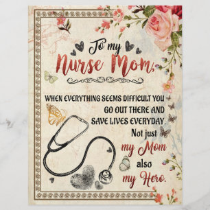 Nurse Mom Gifts Letter To My Nurse Mom Letterhead