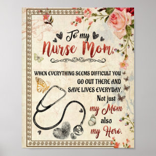 Nurse Mom Gifts Letter To My Nurse Mom Poster