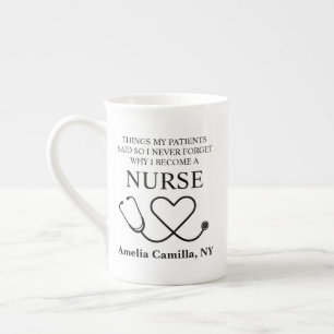 Nurse Mug, Personalized Nurse Appreciation Gift, Bone China Mug