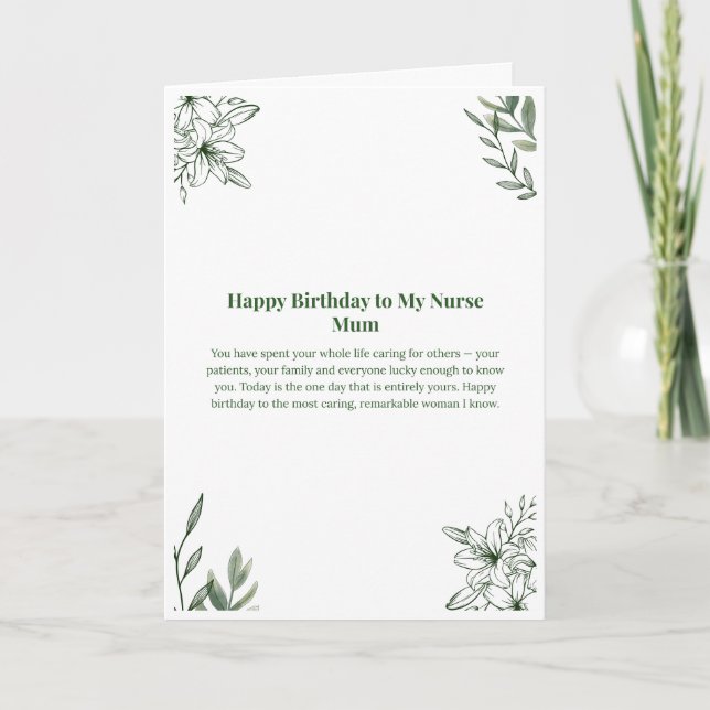 Nurse Mum Birthday Card (Front)