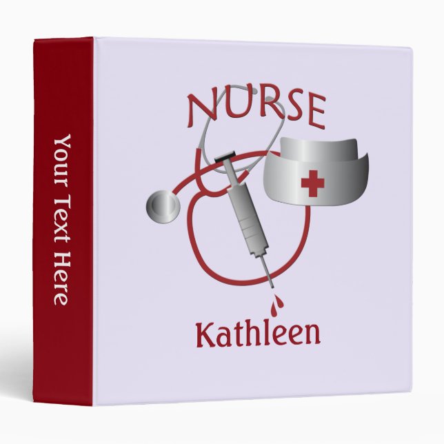 Nurse Name Nurses Custom Binder (Front/Spine)
