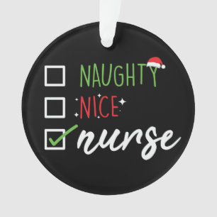 Nurse Naughty Nice Funny Christmas Père Noël Liste