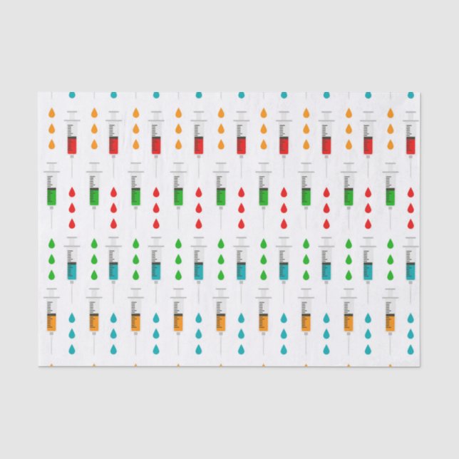 Nurse needle pattern party tissue paper (Front)