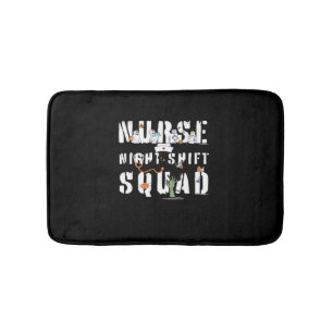 Nurse Night Shift Halloween Squad Classic T-Shirt Bath Mat