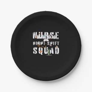 Nurse Night Shift Halloween Squad Classic T-Shirt Paper Plate