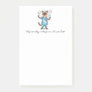 Nurse Notepad with Cute Cat Holding Coffee for Cat