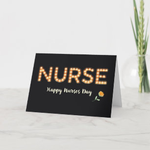 Nurse, Nurses Day, Marquee Light Bulb Letters, Ora Card