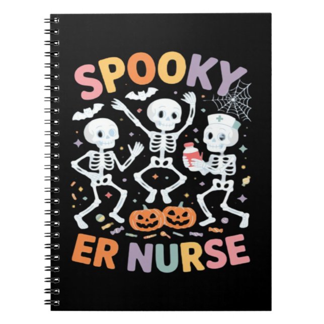 Nurse Nursing Cute Halloween Spooky Essential T-Sh Notebook (Front)