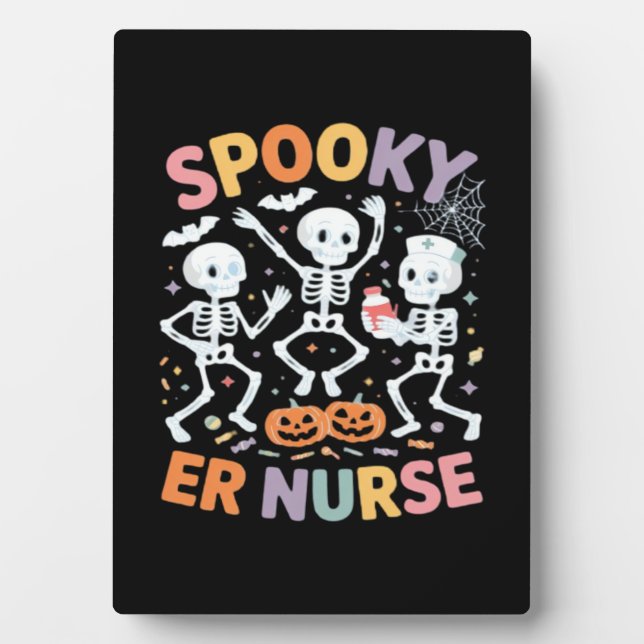 Nurse Nursing Cute Halloween Spooky Essential T-Sh Plaque (Front)