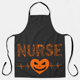 Nurse Nursing Halloween Boo Halloween Orange Ghost Apron