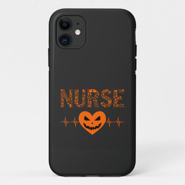 Nurse Nursing Halloween Boo Halloween Orange Ghost Case-Mate iPhone Case (Back)