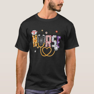 Nurse Nursing Halloween Costume Themed Pattern Fun T-Shirt