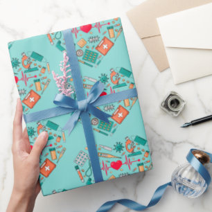 Nurse Nursing Heart Tool Wrapping Paper