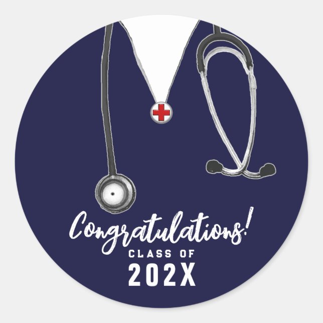Nurse Nursing School Graduation 2025 Classic Round Sticker (Front)