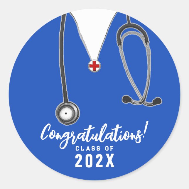 Nurse Nursing School Graduation Classic Round Sticker (Front)