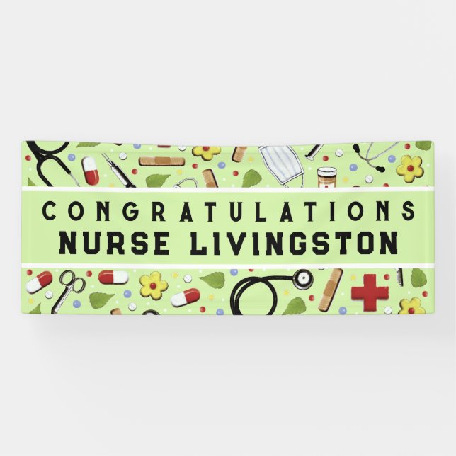 Nurse Nursing School Graduation Congrats Banner (Horizontal)