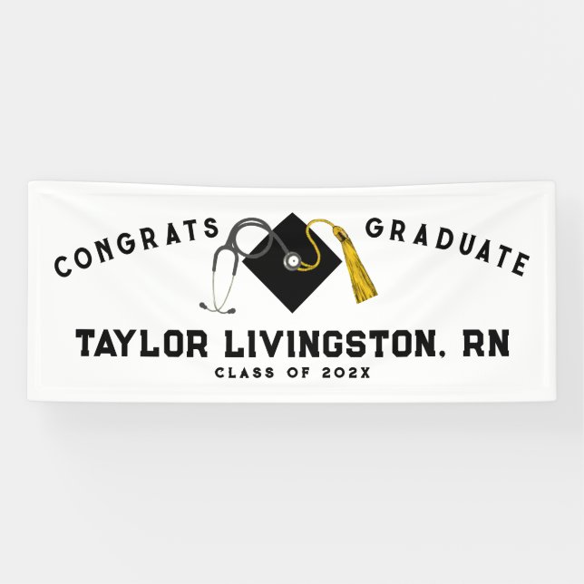 Nurse Nursing School Graduation Congrats Banner (Horizontal)