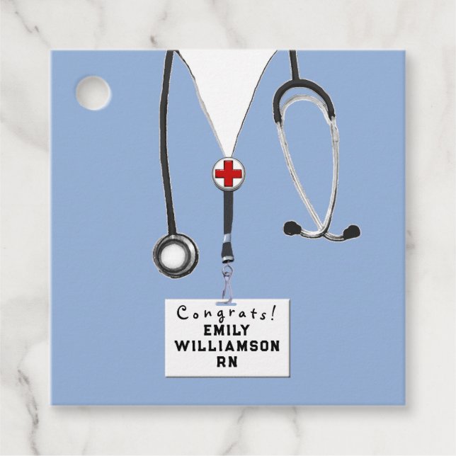 Nurse Nursing School Graduation Favour Tags (Front)
