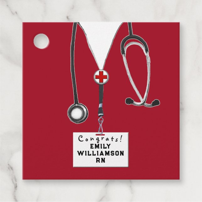Nurse Nursing School Graduation Favour Tags (Front)