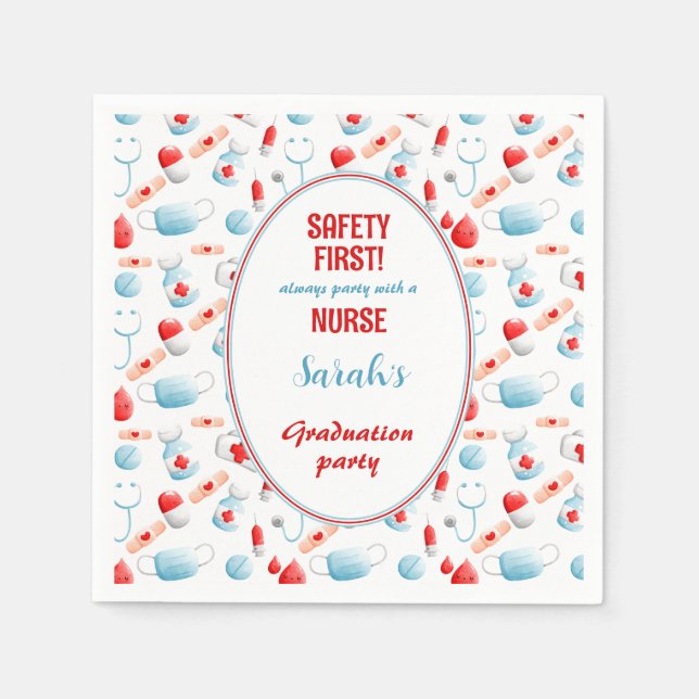 Nurse Nursing School Graduation Medical Napkin (Front)