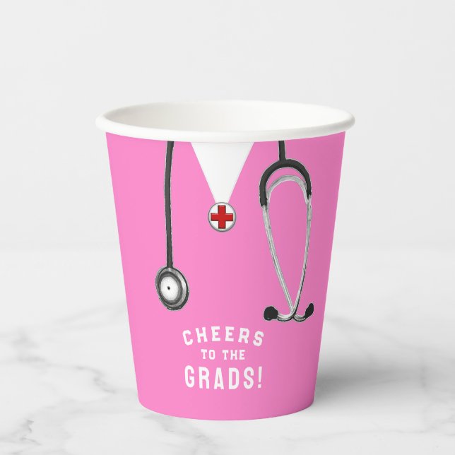 Nurse Nursing School Graduation Paper Cups (Front)
