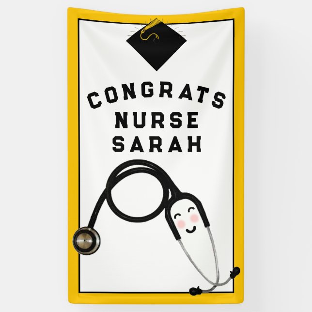 Nurse Nursing School Graduation Party Banner (Vertical)