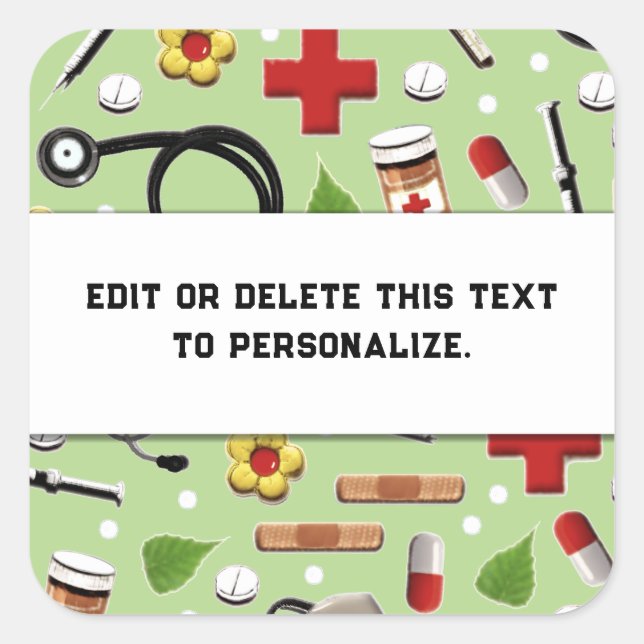 Nurse Nursing School Square Sticker (Front)