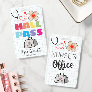 Nurse Office Hall Pass Medical Lanyard Badge