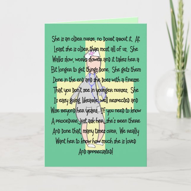 Nurse Older & Retiring---Appreciation Gifts Card (Front)