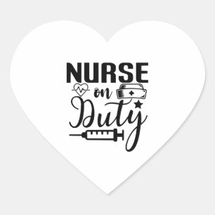 Nurse On Duty Heart Sticker