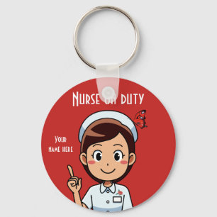 Nurse on Duty with Butterfly Keychain