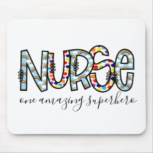 Nurse One Amazing Superhero Modern Typography Mouse Pad