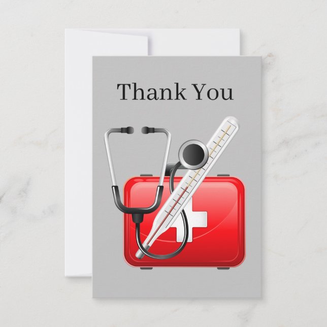 Nurse or Doctor add text Thank You Card (Front)