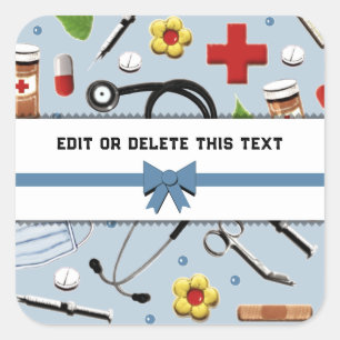 Nurse or Doctor Personalized Square Sticker