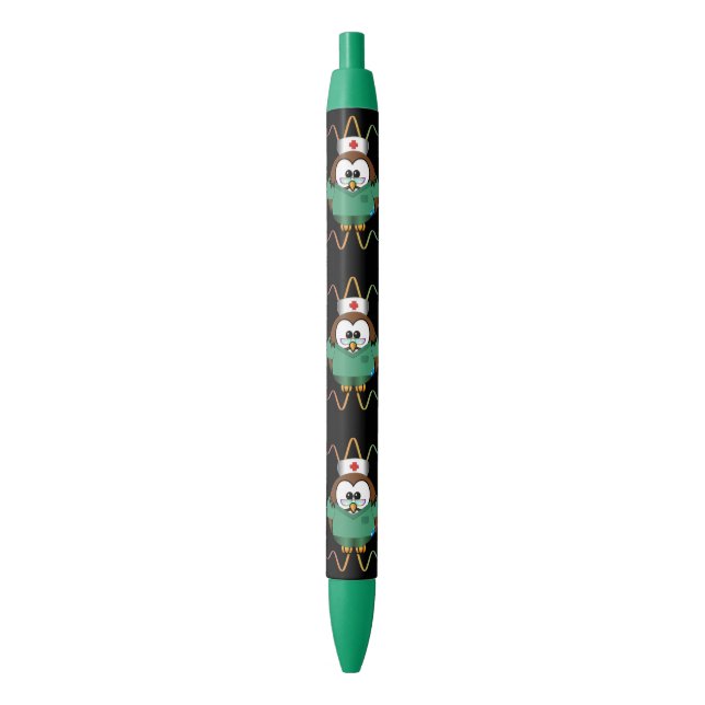 nurse owl blue ink pen (Front Vertical)